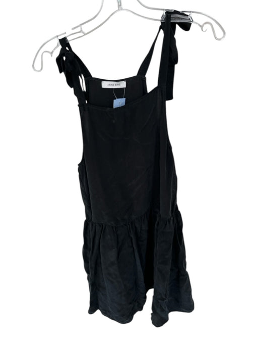 Anine Bing Size L Black Cupro Tie Straps Drop Waist Dress Black / L