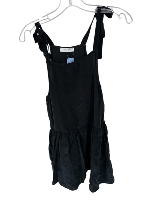 Anine Bing Size L Black Cupro Tie Straps Drop Waist Dress Black / L