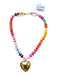 Pink & Multi Resin Beaded Heart Pendant Necklace Pink & Multi