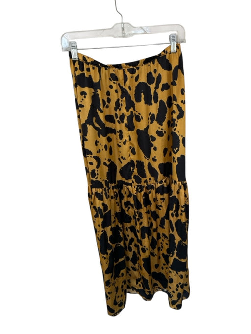Corey lynn calter Size S Bronze & Black Polyester Elastic Waist Maxi Skirt Bronze & Black / S