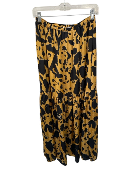 Corey lynn calter Size S Bronze & Black Polyester Elastic Waist Maxi Skirt Bronze & Black / S