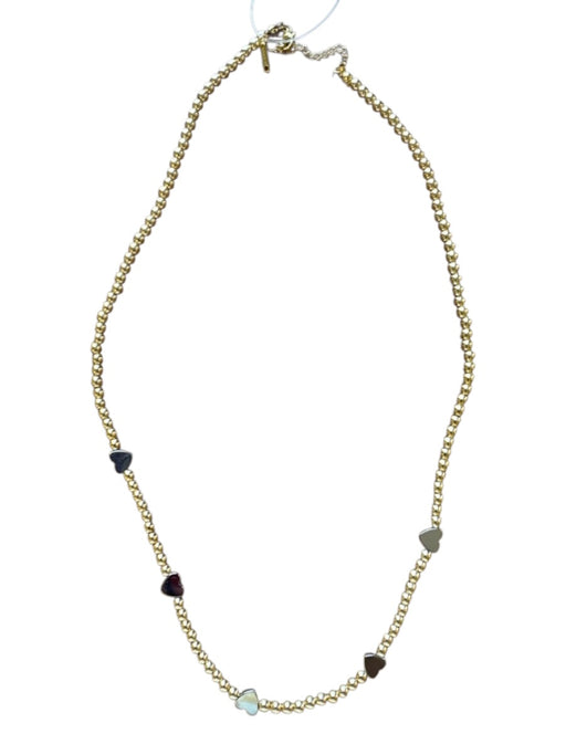 Gold & Silver Stainless steel Round Beads Hearts Necklace Gold & Silver