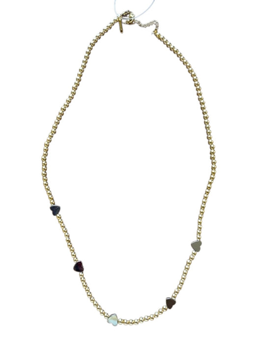 Gold & Silver Stainless steel Round Beads Hearts Necklace Gold & Silver