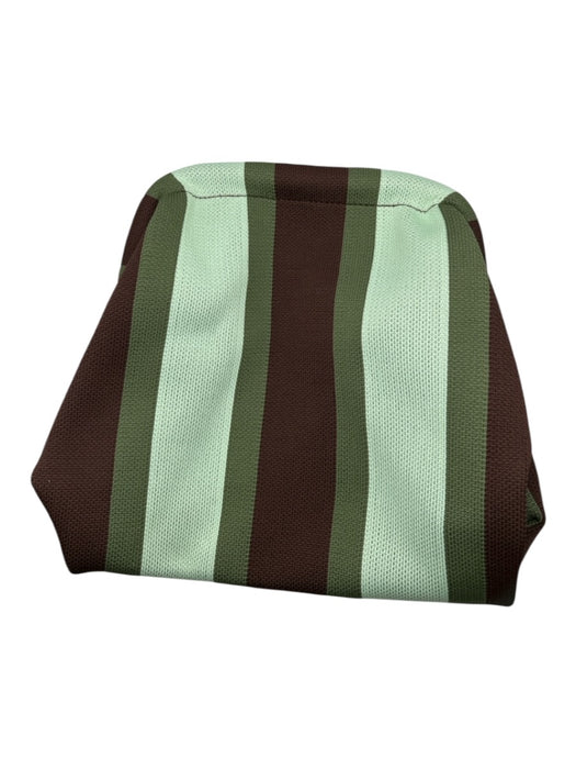 Brown & Green Canvas Hinge Striped Clutch Bag Brown & Green / S