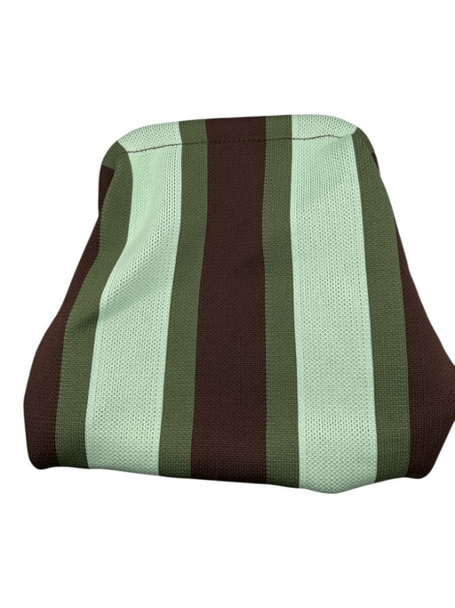 Brown & Green Canvas Hinge Striped Clutch Bag Brown & Green / S