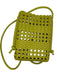 Green Vegan Leather Woven Crossbody Bag Green / S