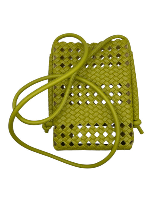 Green Vegan Leather Woven Crossbody Bag Green / S