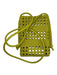Green Vegan Leather Woven Crossbody Bag Green / S