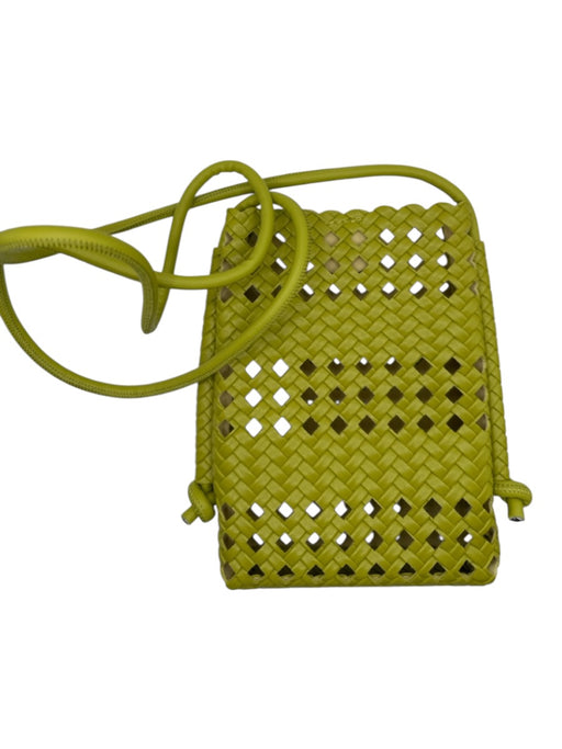 Green Vegan Leather Woven Crossbody Bag Green / S