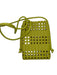 Green Vegan Leather Woven Crossbody Bag Green / S