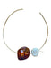 Gold & Brown Metal Resin Choker Necklace Gold & Brown