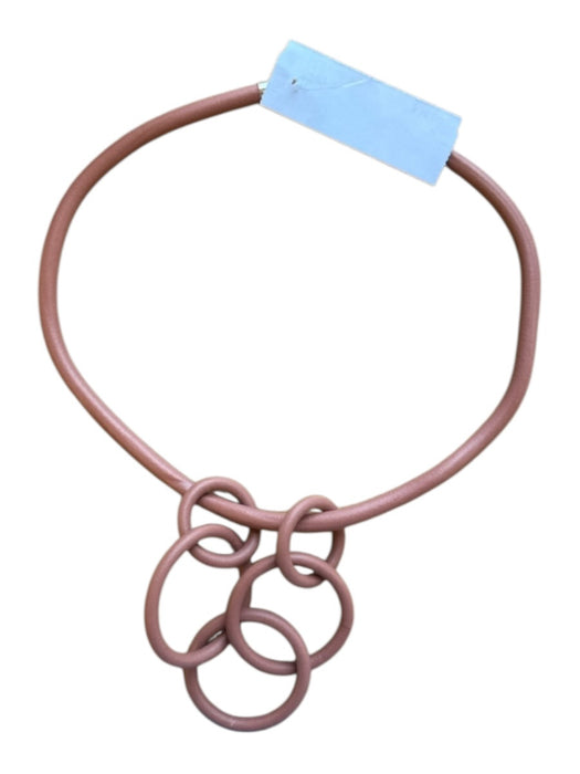Brown Rubber Circles Statement Necklace Brown