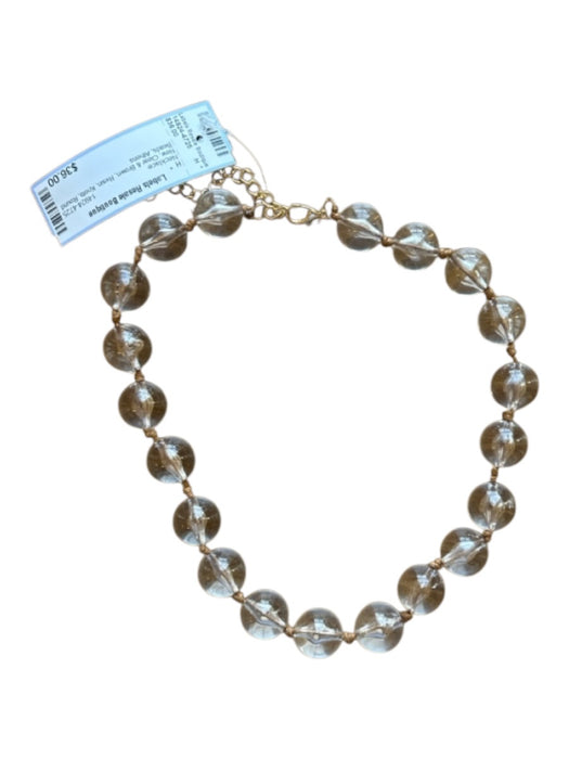 Clear & Brown Resin Knots Round Beads Necklace Clear & Brown