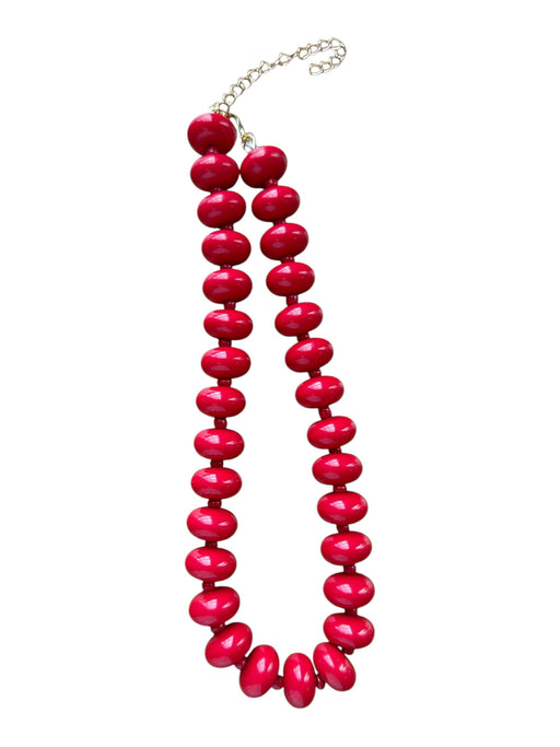 Red Resin Chunky Beads Necklace Red