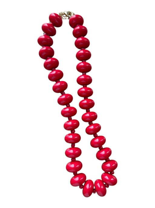 Red Resin Chunky Beads Necklace Red