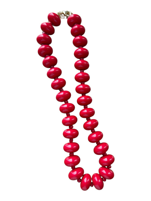 Red Resin Chunky Beads Necklace Red