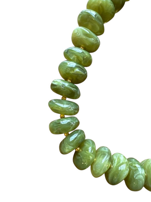 Green Resin Chunky Beads Necklace Green
