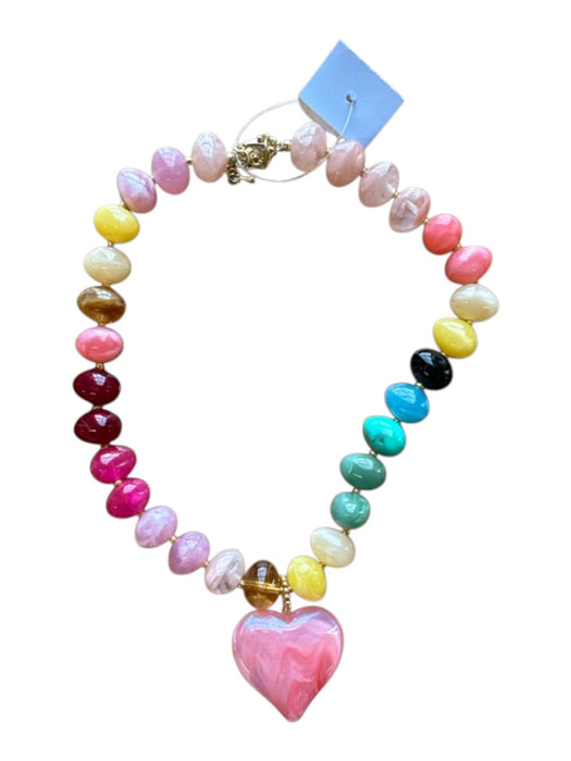 Multi Resin Heart Necklace Multi