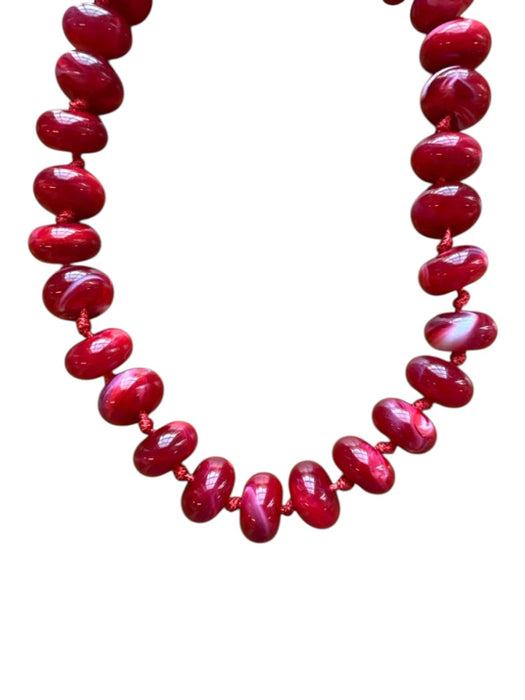 Red Resin Chunky Beads Necklace Red