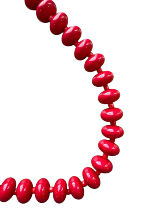 Red Resin Chunky Beads Necklace Red