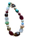 Maroon & Green Print Beaded Necklace Maroon & Green Print