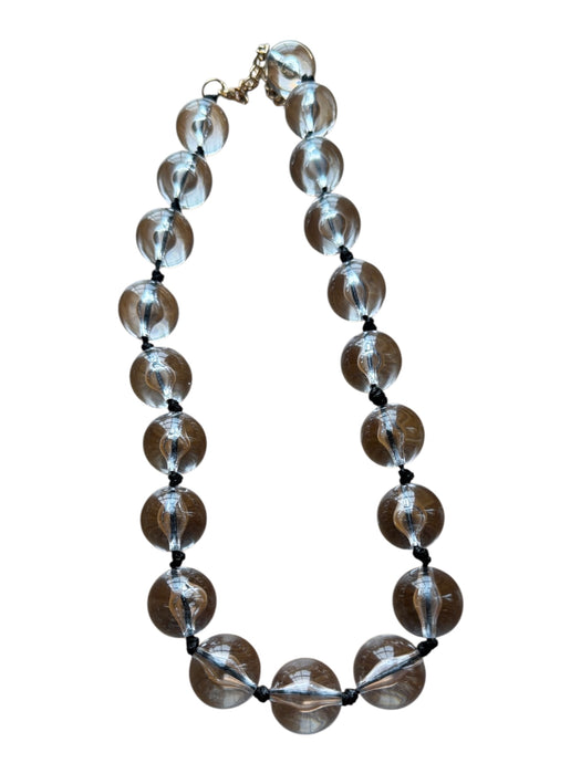 Clear & Black Clear Beads Round Beads Necklace Clear & Black