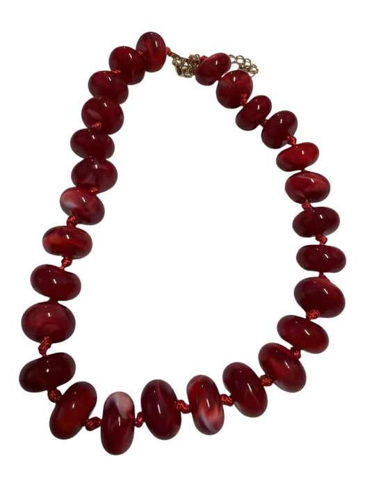 Red Resin Chunky Beads Necklace Red