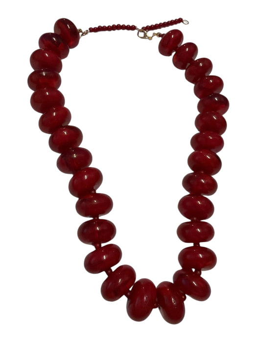 Red Resin Chunky Beads Necklace Red