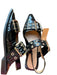 Ganni Shoe Size 39 Black & Gold Patent Leather Croc Embossed Buckles Flats Black & Gold / 39