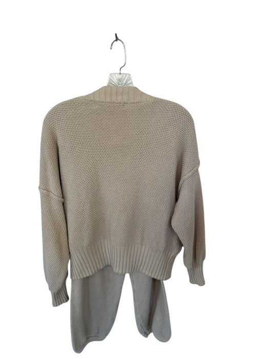 FP Movement Size S Taupe Cotton Long Sleeve Waffle Jogger Buttons Pant Set Taupe / S