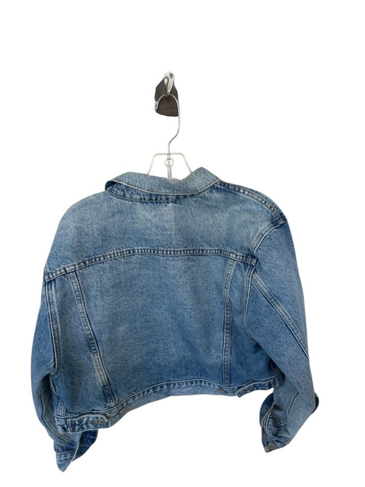 Levi's Size L Med Light Wash Cotton Long Sleeve Buttons Denim Jacket Med Light Wash / L