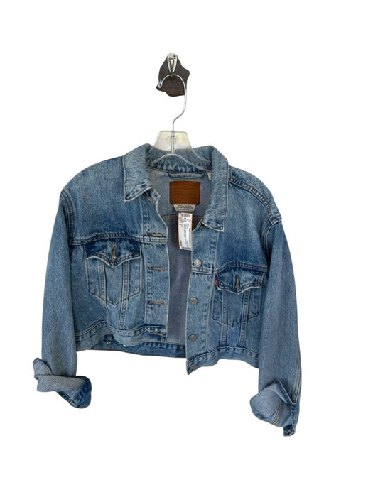 Levi's Size L Med Light Wash Cotton Long Sleeve Buttons Denim Jacket Med Light Wash / L