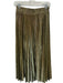 Love J Size L Gold & Black Polyester Elastic Waist Acordian Pleated Maxi Skirt Gold & Black / L