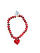 Red & Gold Resin Beaded Heart Necklace Red & Gold