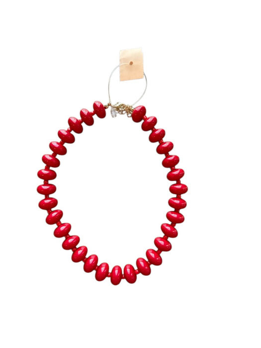 Red Resin Beaded Chunky Necklace Red