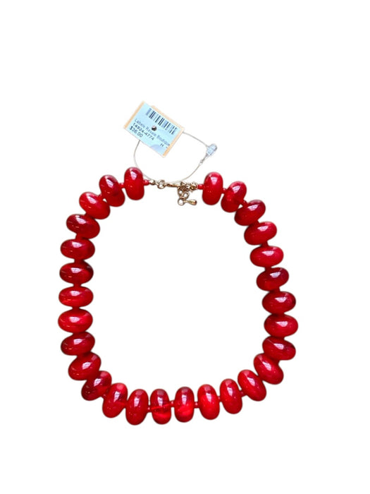 Red Resin Chunky Beads Necklace Red