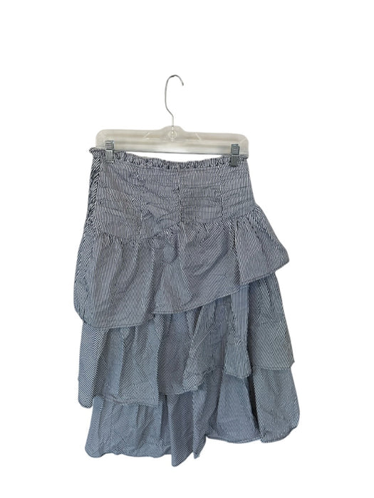 Love The Label Size L White & Black Cotton Side Zip Striped Smocked Back Skirt White & Black / L