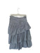 Love The Label Size L White & Black Cotton Side Zip Striped Smocked Back Skirt White & Black / L