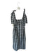 Maeve Size S White & Black Tie Straps Plaid Side Zip Maxi Dress White & Black / S