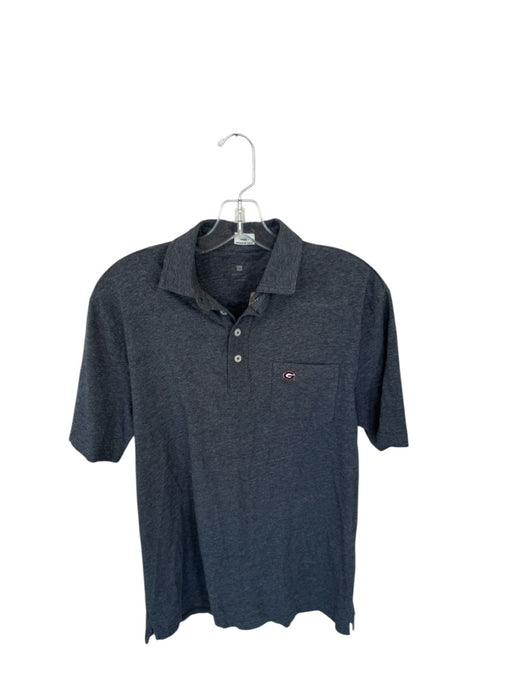 Johnnie-O Size S Gray & Red Cotton Blend UGA Heathered Men's Polo Gray & Red / S