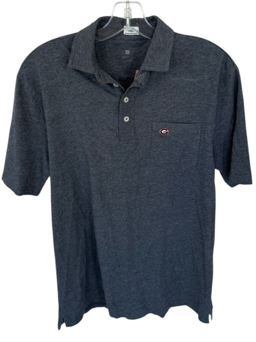 Johnnie-O Size S Gray & Red Cotton Blend UGA Heathered Men's Polo Gray & Red / S