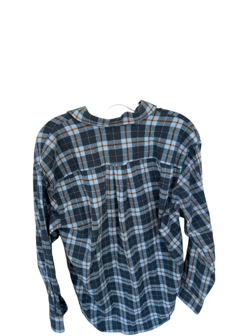 Onward Reserve Size S Blue & Orange Cotton Plaid Flannel Button Down Men's Shirt Blue & Orange / S