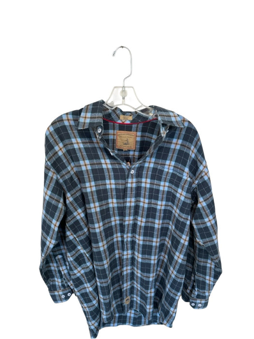 Onward Reserve Size S Blue & Orange Cotton Plaid Flannel Button Down Men's Shirt Blue & Orange / S