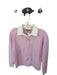 J. Crew Size M Pink & White Wool Collar Long Sleeve Buttons Sweater Pink & White / M