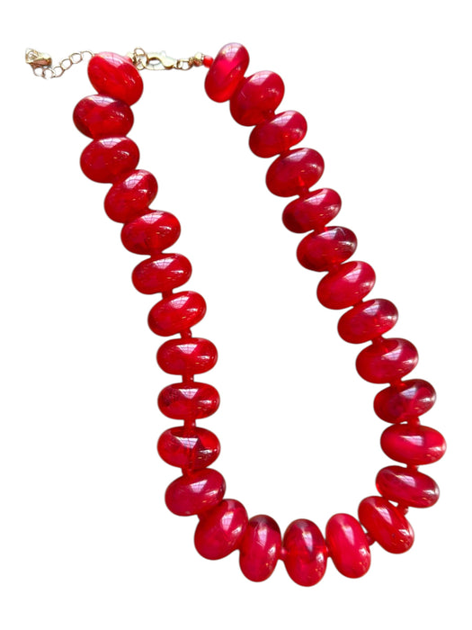 Red Resin Chunky Beads Necklace Red