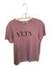 Valentino Size XS Mauve & Black Cotton Short Sleeve Logo Top Mauve & Black / XS