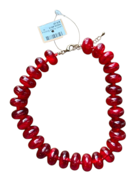 Red Resin Chunky Beads Necklace Red