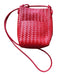 Red Vegan Leather Woven Crossbody Bag Red / S