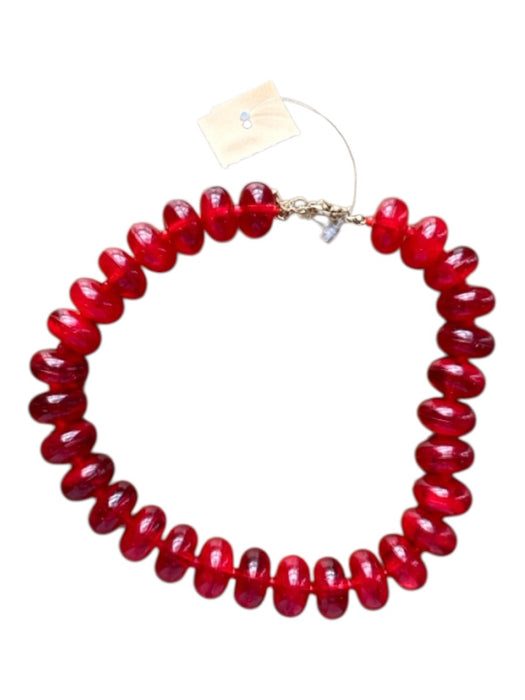 Red Resin Chunky Beads Necklace Red