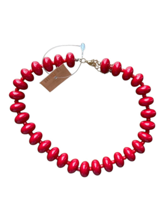 Red Resin Chunky Beads Necklace Red